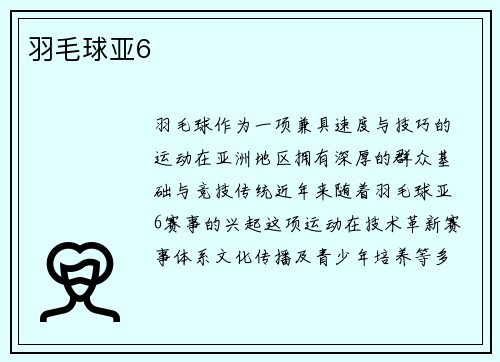 羽毛球亚6